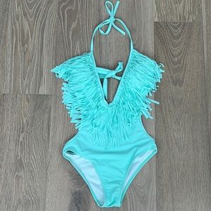 Top Melon One Piece Aqua Swimsuit, Size Small